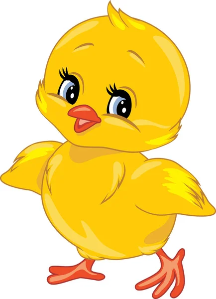 Cute Smiling Chick Geïsoleerd Wit — Stockvector