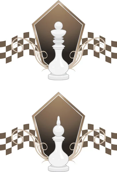 Échecs Blancs Roi Reine — Image vectorielle