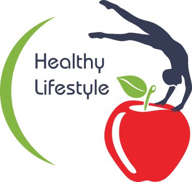 Elma üzerinde denge kuran jimnastikçi. Sağlıklı yaşam tarzı