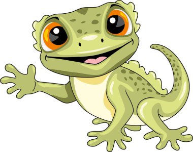 Komik gülümseyen kertenkele.