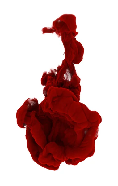 Spreading Paint Red Color Clear Liquid — Stock Photo, Image