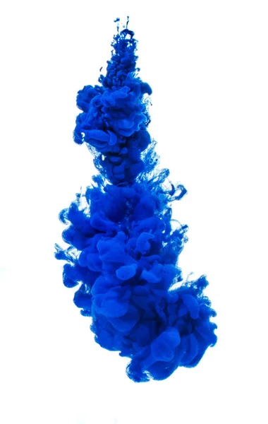 Drop Blue Paint Dissolved Water — Stock Photo, Image