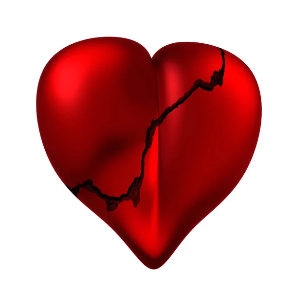 Ein Zeichen Form Eines Gebrochenen Herzens — Stockfoto