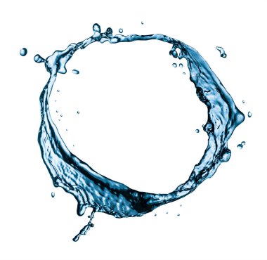 Beyaz arka plan yakın çekim üzerinde Su damlacıkları sıçraması.