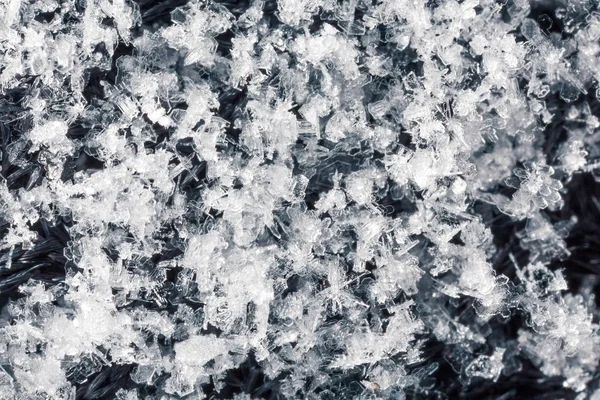 Texture Ice Crystals Dark Background Close — Stock Photo, Image