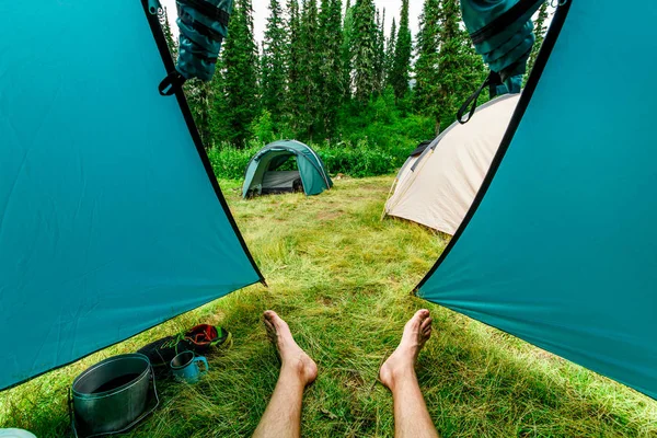 Vista da tenda. — Fotografia de Stock