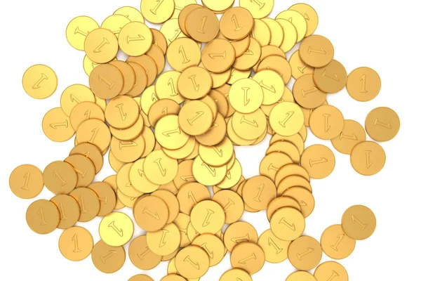 Texturen av guldmynt. — Stockfoto