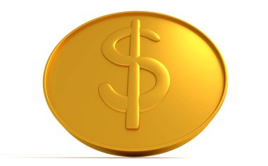 Dolar işareti ile altın sikke.