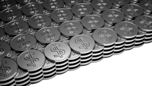 A pile of silver coins. — Stock Photo, Image