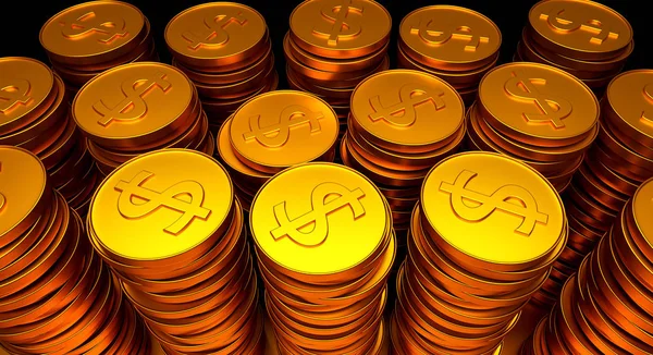 Kupie monety złote. — Zdjęcie stockowe
