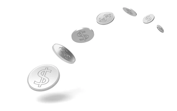 Silver coin with a dollar sign. — Stock Photo, Image