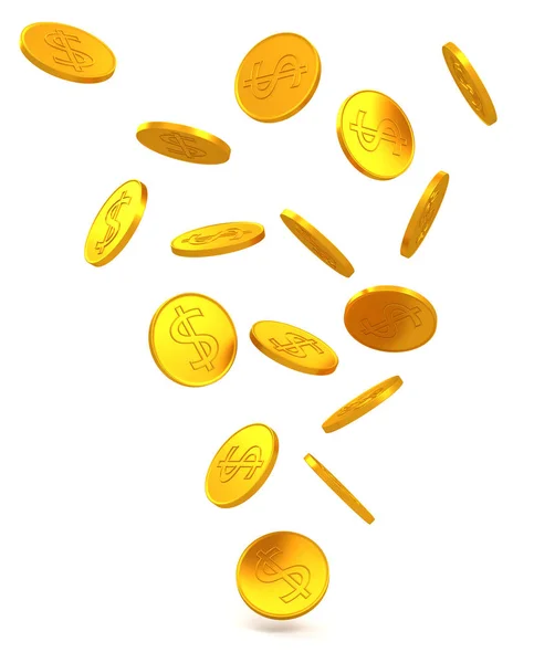 The texture of gold dollar coins. — Stock Photo, Image