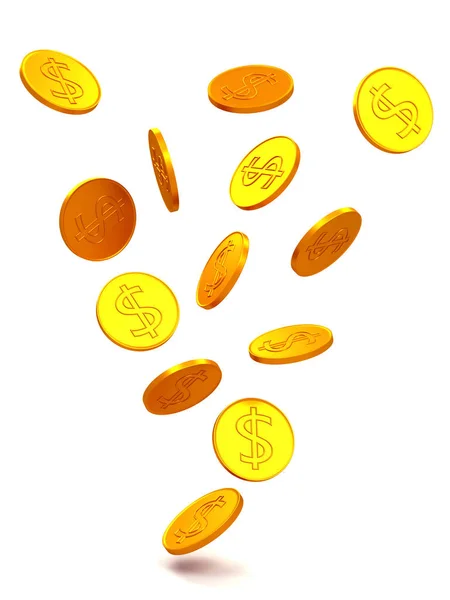 La consistenza delle monete in dollari d'oro . — Foto Stock
