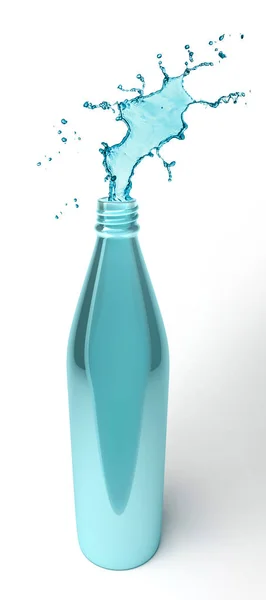 Água que sai da garrafa . — Fotografia de Stock