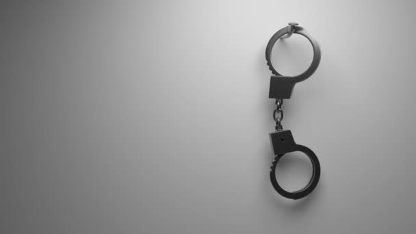 Дублирующие наручники на гвоздь . — стоковое видео