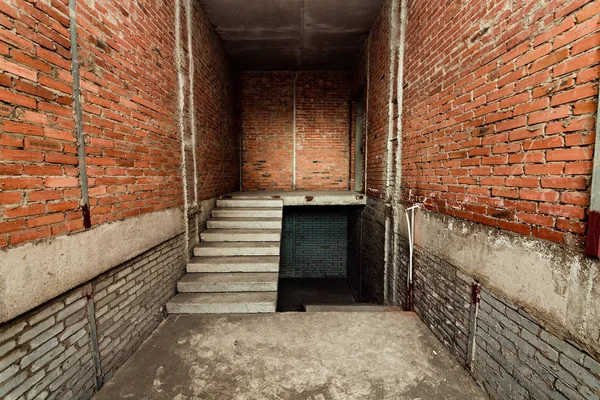 Brick Empty Room Close Unfinished Room — Stock Photo, Image