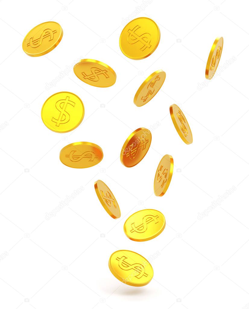 The texture of gold dollar coins.