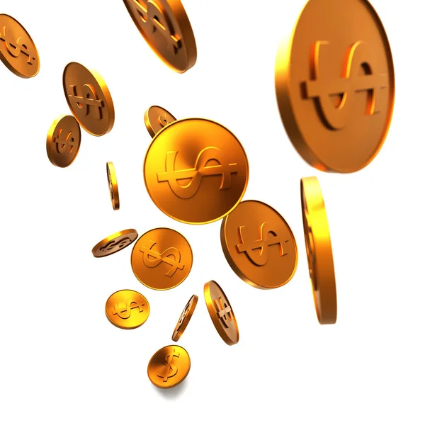 Текстура золотых монет доллара . — стоковое фото
