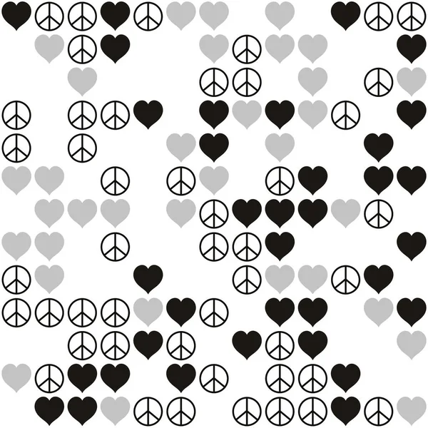 Gri Tonlarda Barış Aşk Tasarımı — Stok fotoğraf