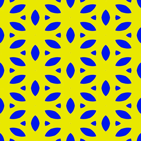 パターンとしてシームレスにタイルの青い黄色の花 — ストック写真