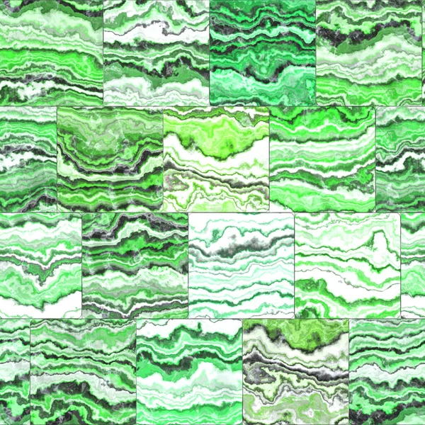 Green Malachite Tiles Tile Seamlessly Pattern — Stock Photo, Image