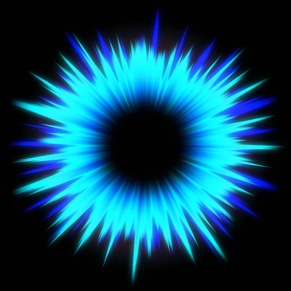 Μπλε Αστροέκρηξη Πολλές Ακτίνες Πάνω Από Μαύρο — Φωτογραφία Αρχείου