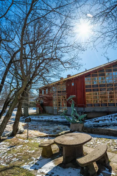 Solig Dag Morrum Och Legendariska Laxälv Och Museum — Stockfoto