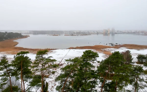 Stagione Invernale Nel Paesaggio Lacustre Svedese — Foto Stock