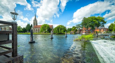 Summer scenery of Thames river in Marlow clipart