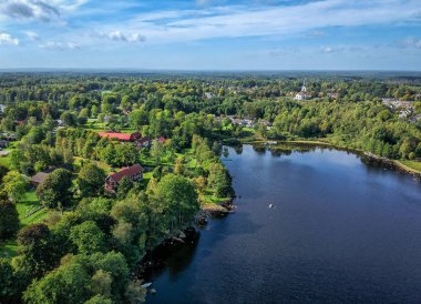Hava manzara İsveç köyü 