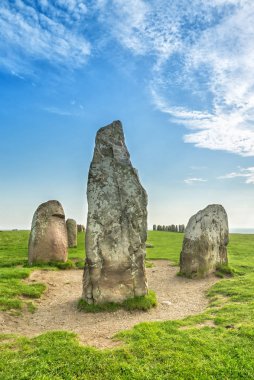 Swedish famous stone circle in vertical view - Ales Stenar clipart