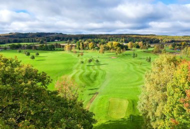 İsveç golf sahası için havadan görünümü