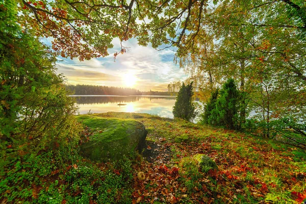 Podzimní Přírodní Rám Švédsku — Stock fotografie