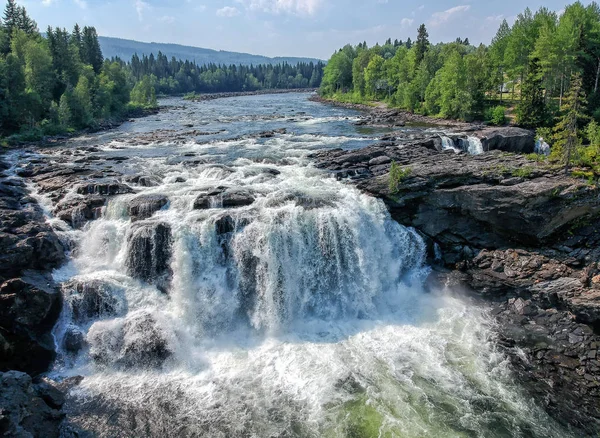 Landscape Swedish Waterfall Ristafallet — Stock Photo, Image