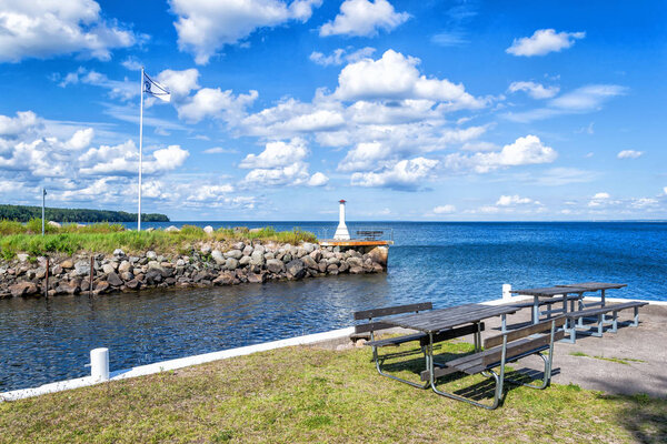 Summer lake pier in Sweden
