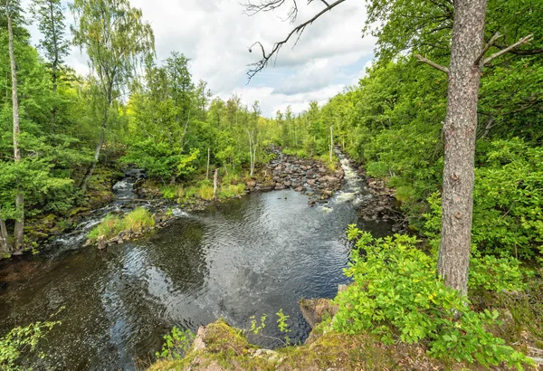 Cascadas Del Río Morrum Paisaje Verano — Foto de Stock