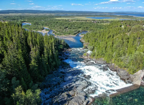 风景与瑞典瀑布 Ristafallet — 图库照片