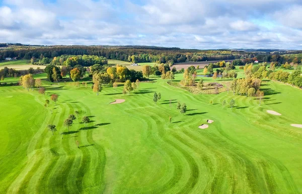 Golf Sahası Için Havadan Görünümü — Stok fotoğraf