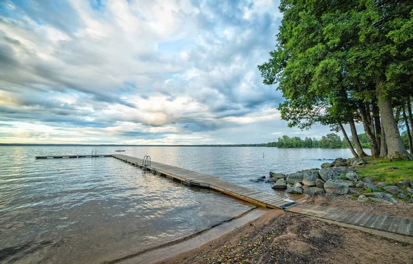 Typisk Svensk Sjö Landskap Sommarsäsongen — Stockfoto