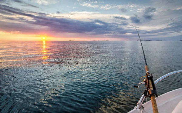 Paisagem de pesca da manhã na Suécia — Fotografia de Stock