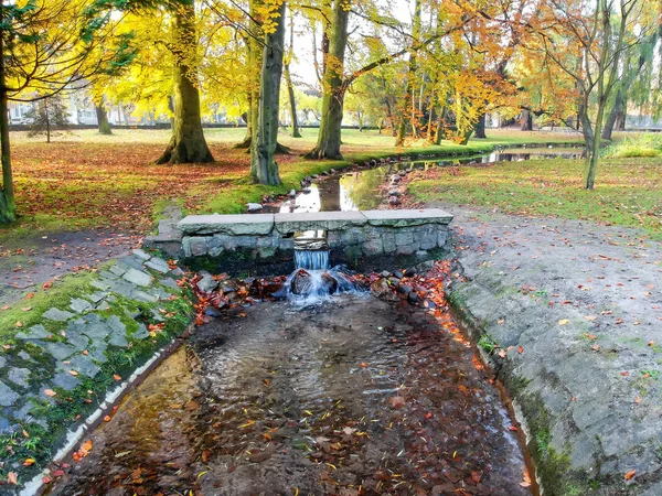 Brook Park Miasto Gdańsk Kolorach Jesieni — Zdjęcie stockowe