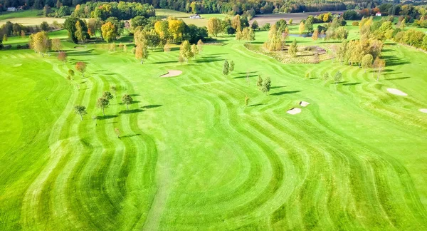 Camadas Grama Diferentes Campo Golfe Vista Aérea — Fotografia de Stock