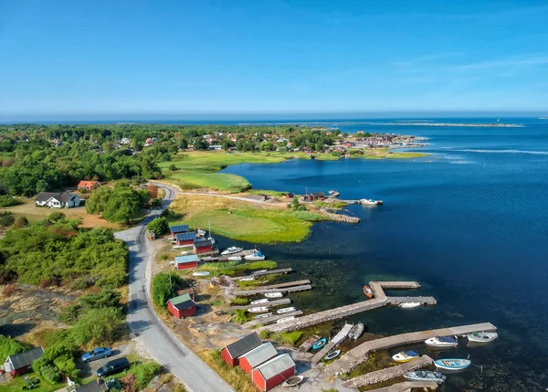 Båten Kusten Hasslo Island Södra Sverige — Stockfoto