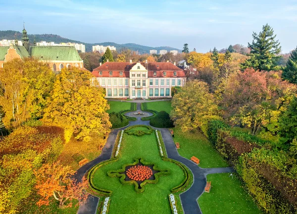 Przepiękne Miejsce Park Jesiennej Scenerii Widok Lotu Ptaka — Zdjęcie stockowe