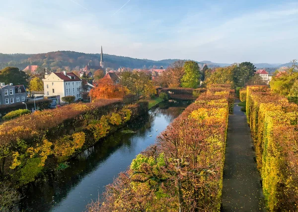 Letecká Podzimní Krajina Nad Městského Parku Gdaňsku — Stock fotografie