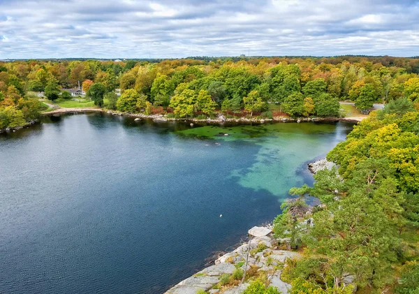 Luftaufnahme Herbst Für Schwedische Meeresbucht — Stockfoto