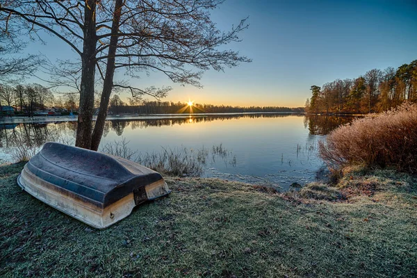 Idylliska Morgon Landskap Sverige — Stockfoto