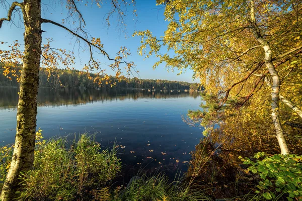 Schöner Herbstseeblick Zur Herbstzeit — Stockfoto