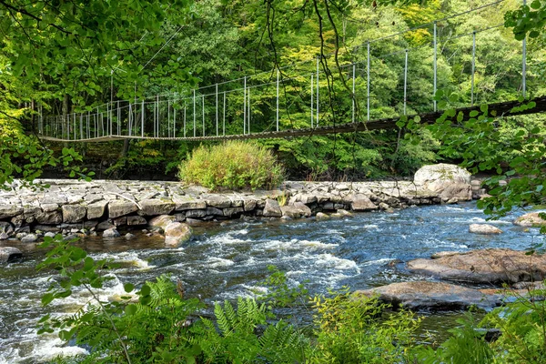 Hängbron Över Morrum River — Stockfoto