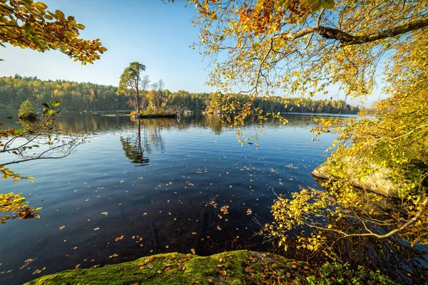 Vackra Höst Sjöutsikt Höstsäsongen — Stockfoto